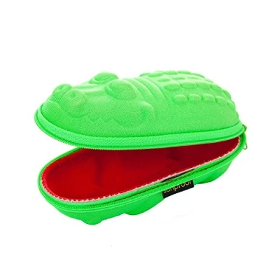 Image of Sunproof Sunglasses case red mouthed Green Crocodile