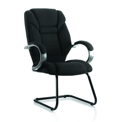 Image of Dynamic Galloway Cantilever Chair Black Fabric with Arms