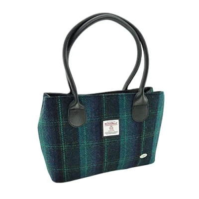 Image of Glen Appin of Scotland Harris Tweed Classic Handbag LB1003 Cassley (Colour 119 Blue/Turquoise)