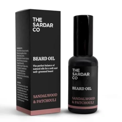 Image of Sandalwood &amp; Patchouli Beard Oil Hydrate and Condition Your Organic Argan Jojoba Perfect For Growth