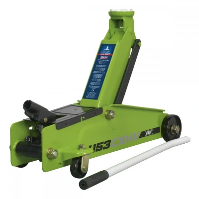 Image of Sealey 1153CXHV Trolley Jack 3 Tonne Long Reach Heavy-Duty Hi-Vis