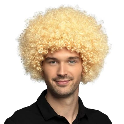 Image of Boland 10103144 86013 Afro Curly Wig Blonde, Unisex, One Size