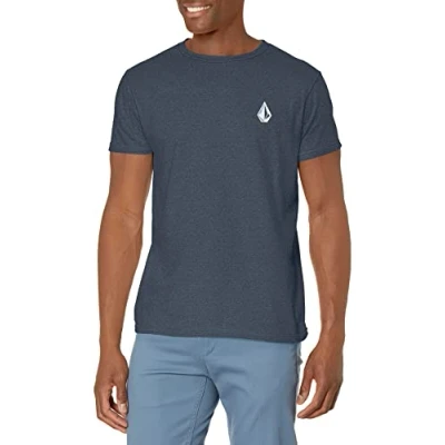 Image of Volcom Men&#039;s Blaquedout Short Sleeve Tee T Shirt, Navy Heather, Medium