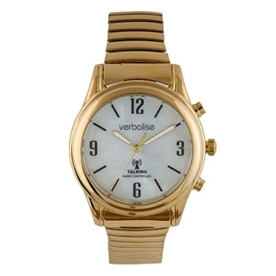 Image of VLRC 208EXP Ladies Radio Controlled Talking Watch 9ct Gold Plated Case; Speaks Time &amp; Date etc; Ideal for Visually Impaired, Blind Elderly, 2 Year Guarantee, UKs No1 Quality Service and Choice