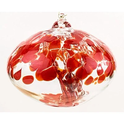 Image of Milford Collection Orb Tree of Life Large Glass Globe Ruby