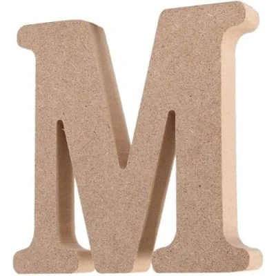 Image of Wooden MDF Letter M Size 13cm Tall Free Standing Letters for Arts &amp; Crafts Personalized Name Decor