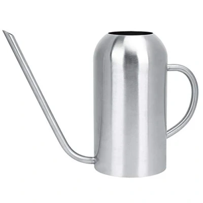 Image of 1.5L Watering Can Stainless Steel Long Spout Pot, Cylindrical Brushed Modern Style, for Outdoor and Indoor House Plants(Silver)