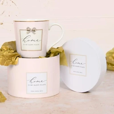 Image of Lesser &amp; Pavey British Designed Coffee Mug Ceramic Mugs for Home or Work Large Hot Drinks Tea and Madelaine by Hearts Design