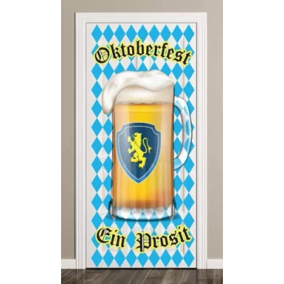 Image of PARTYRAMA.CO.UK Oktoberfest Ein Prosit Door Cover PVC Party Sign Decoration 66cm x 152cm