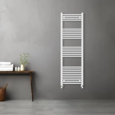 Image of Warmehaus Contemporary Straight Heated Bathroom Towel Rail Radiator Rad 1600x500mm White