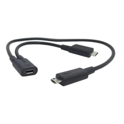 Image of CY Micro USB Female to 2 Male Splitter extension charge cable for Galaxy S5 i9600 S4 I9500 Note2 N7100 S3 I9300 S2 9100