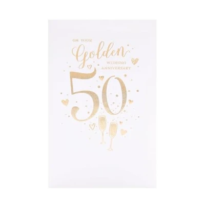 Image of UK Greetings 50th Wedding Anniversary Card for Him/Her/Friend Lovely Design