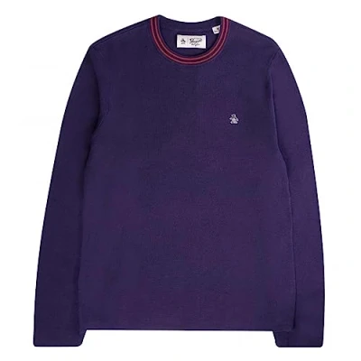 Image of Original Penguin Sticker Pete Cotton Jumper Large (Purple)