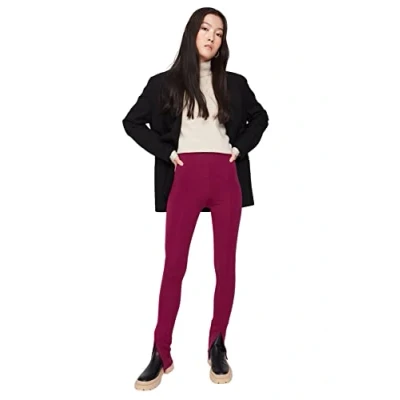 Image of Trendyol FeMan High Waist Straight Leg Slim fit Trousers Pink
