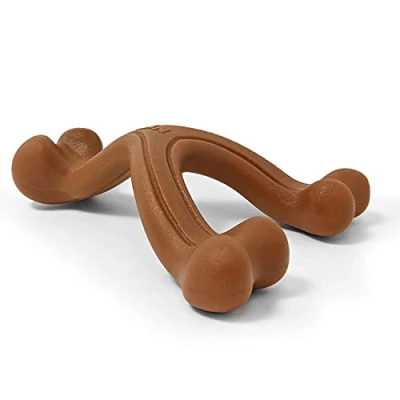 Image of Nylabone Extreme Tough Dog Chew Toy, Wishbone Bison Flavour, Large, for Dogs Up to 23 kg