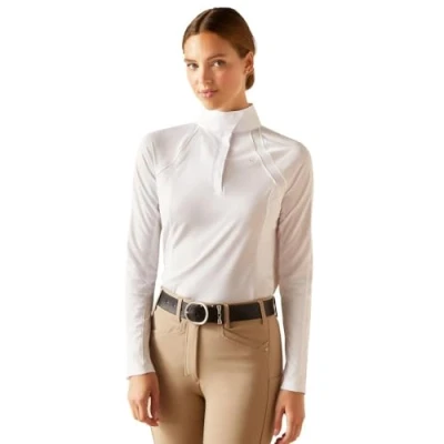 Image of ARIAT Womens Sunstopper 3.0 Long Sleeve Show Shirt White Size S
