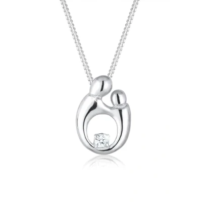 Image of Elli DIAMONDS Necklace Women Mother Child Elegant with Diamond (0.03 ct.) in 925 Sterling Silver