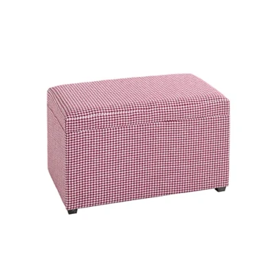 Image of HAKU Mobel Storage Bench Red, White, Mdf, Fabric Size: W 65 cm X H 42 D 40 cm, Style: Bohemian