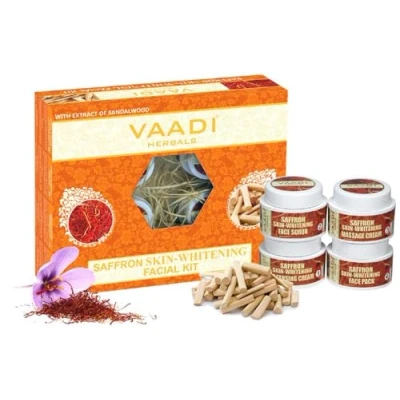 Image of Vaadi Herbals Saffron Skin Whitening Facial Kit With Sandalwood Extract 70 gms