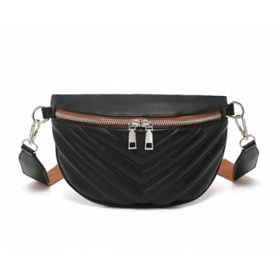 Image of Miss Lulu Bum Bag for Women Bumbag Fanny Pack Fashion Waist Packs Ladies Chest Crossbody Bags with Adjustable Strap Beige Black