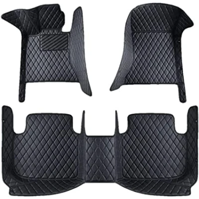 Image of Custom Leather Car Floor Mats for Audi RS4 2013 2016 RHD, All Inclusive Mats, Front Rear Foot Pads Waterproof Non Slip Carpet Full Covered Protection,D Black