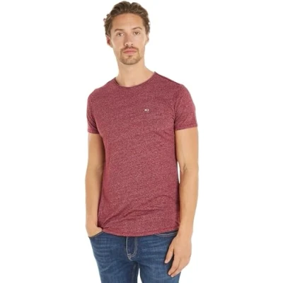 Image of Tommy Jeans Men&#039;s Short Sleeve Round Neck T Shirt, Red (Red Carpet), 5XL