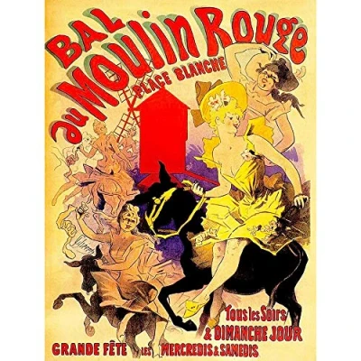 Image of Wee Blue Coo Vintage Advert Moulin Rouge Dancers Art Print Poster Wall Decor 12X16 Inch