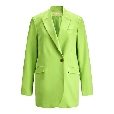 Image of JACK &amp; JONES Womens Long Coat Regular Fit Ladies Blazer Sleeve Outdoor, Green Flash Colour, UK Size XL
