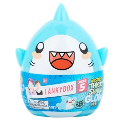 Image of LankyBox 2702 Mystery Thicc Shark Glow Pack with 5 Exciting Toys to Discover Inside, Officially Licensed Merch, Multicolour, Piccolo