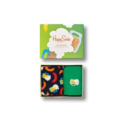 Image of Happy Socks Men&#039;s Beer 2 pack Gift Set Socks, Multicolour, 4 11 Manufacturer Size 41 46 UK