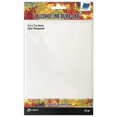 Image of Tim Holtz Alcohol Ink Dura Lar 5&quot;X7&quot; 10/Pkg Clear Transparent