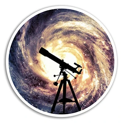 Image of 2 x 10cm Telescope Vinyl Stickers Space Galaxy Sticker Laptop Luggage #8211 (10cm Wide)