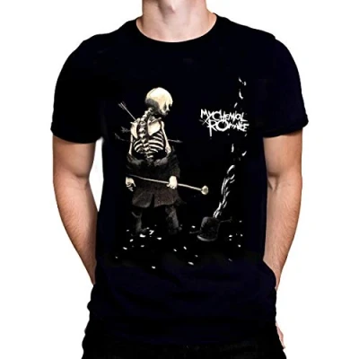 Image of BORN2ROCK Shredded Official My Chemical Romance Merchandise Men&#039;s Rockwear Black Cotton T Shirt XXL