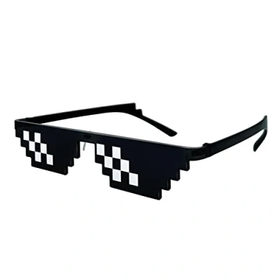 Image of Lorigun Thug Life Sunglasses Pixelated Mosaic Glasses Party MLG Shades (12 pixels)