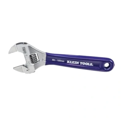Image of KLEIN TOOLS D86934 Adjustable Wrench, Forged with Slimmer Jaw and a High Polish Chrome Finish, 6 inch