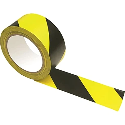 Image of Black/Yellow Hazard Warning Tape Adhesive 48mm x 33m Barrier Marking Social Distancing Floor Caution 3 Roll
