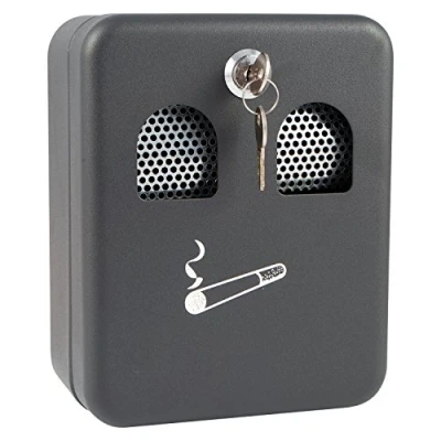 Image of Bond Hardware Wall Mounted Lockable Cigarette Ashtray Ash Bin Ashbin for Pub Office Restaurant Outdoor Garden Smoking Butt Tray Can Outside with 2 Keys