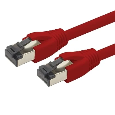 Image of 1aTTack.de Cat 8 Network Cable, 1.5m, Cat.8 LAN 2000MHz 40Gbit s 40GBase T Poe+ Ethernet Patch LSZH, 1 x 1.5 m, Red