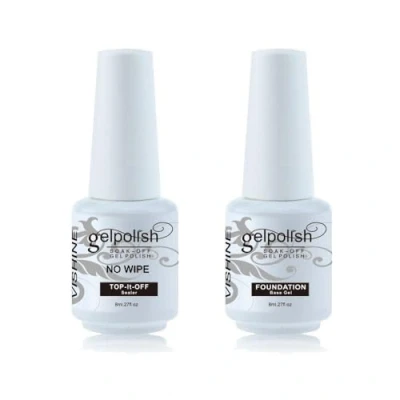Image of Vishine Base Coat &amp; No wipe clean Top UV LED Gel Nail Polish Soak Off Varnish Set 8ml