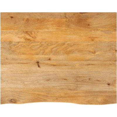 Image of vidaXL Table Top 100x80x2.5 cm Live Edge Solid Mango Wood Oak Finish Replacement Dining/Desk