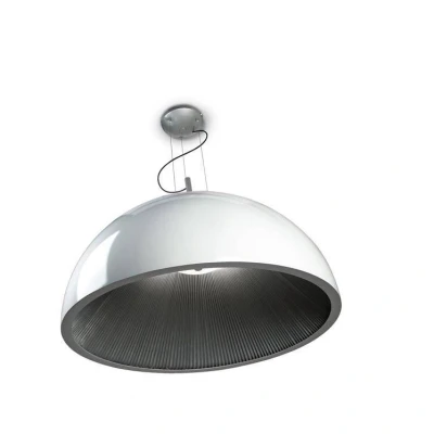 Image of LEDS C4 3 Light Large Dome Ceiling Pendant Silver, White, E27