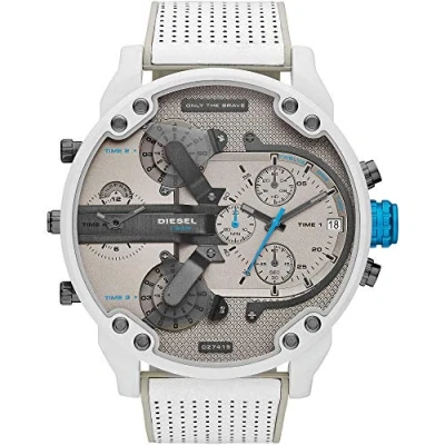 Image of Diesel Watch for Men Mr. Daddy 2.0, Chronograph Movement, 57 mm White Stainless Steel Case with a Strap, DZ7419