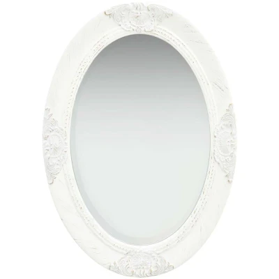 Image of vidaXL Wall Mirror Baroque Style 50x70 cm White