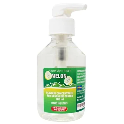 Image of Melon Sparkling Water Flavouring Drops 200ml with Pump Bottle Makes 100 Litres 1 500 Zero Sugar &amp; No Calories Just Add 2 Pumps to Litre