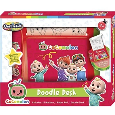 Image of Cocomelon Doodle Desk with 12 markers in window box
