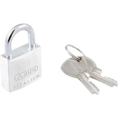 Image of ABUS Titalium AB64TI/30 padlock lock body made of special aluminium hardened steel shackle security level 4 silver, grey, 30mm