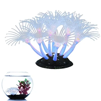 Image of Rianpesn Artificial Silicone Coral Aquarium Fish Tank Ornaments Simulation Plant Effect for Decoration