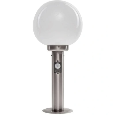 Image of Lindby pillar lamp Vedran, 45 cm, stainless steel, glass, sensor