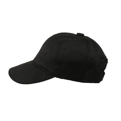 Image of HATSQUARE Wool Blend Baseball Cap, Unisex Sports Men Winter Hat, Adjustable Cap Black