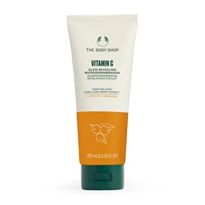 Image of The Body Shop Vitamin C Microdermabrasion GLOW BOOSTING 100ml With CAMU for Weekly Home Spa Exfoliation Brighter Clearer Skin